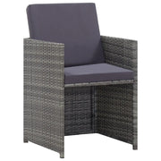 Set da Pranzo da Giardino 5 pz Polyrattan e Acacia Antracite 46368