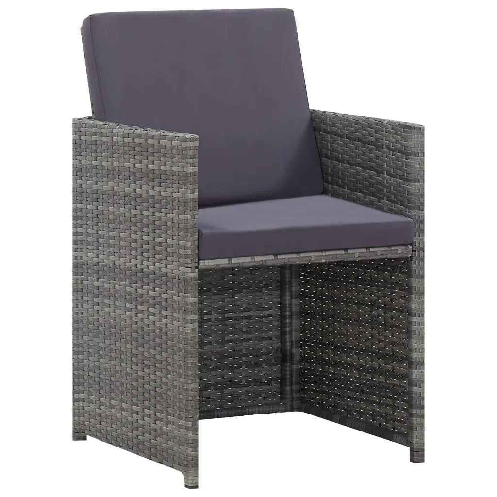 Set da Pranzo da Giardino 5 pz Polyrattan e Acacia Antracite 46368