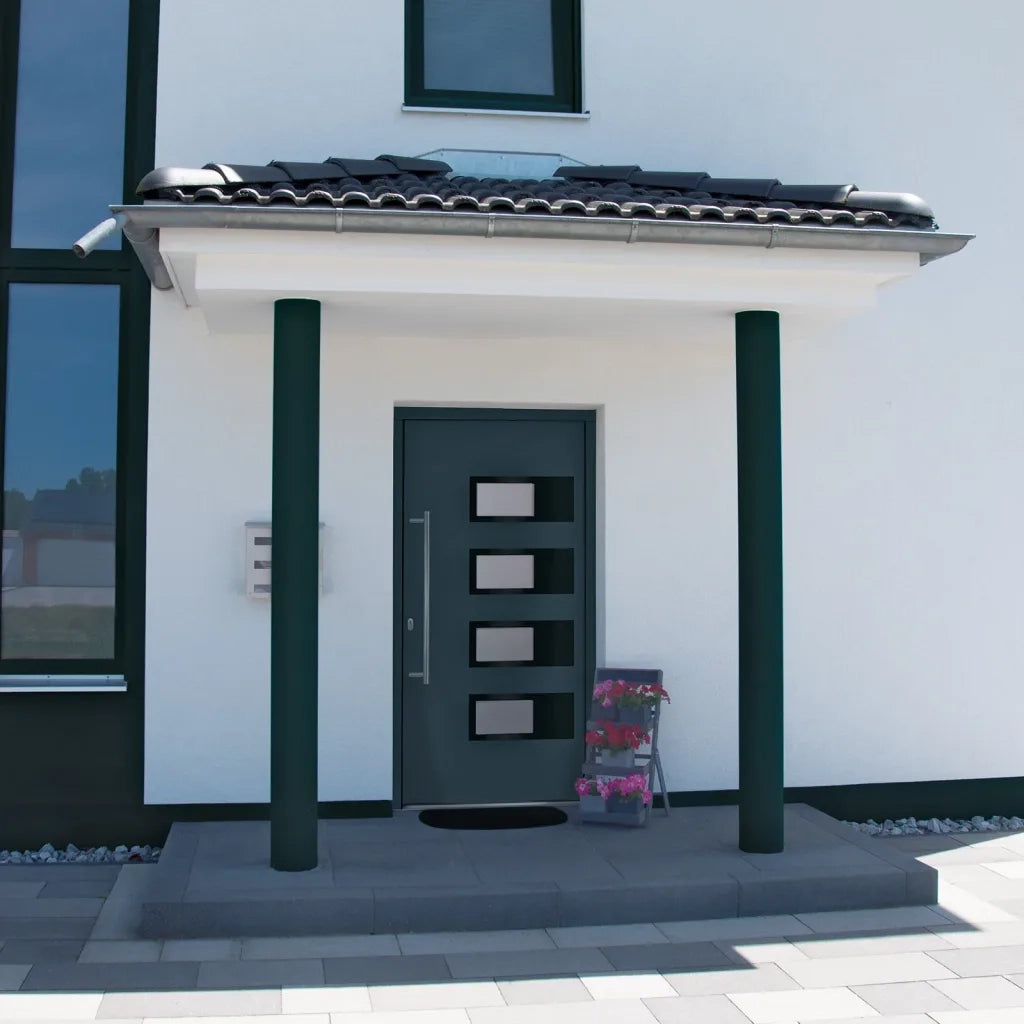Porta Ingresso Antracite 110x210 cm in Alluminio e PVC 3157073