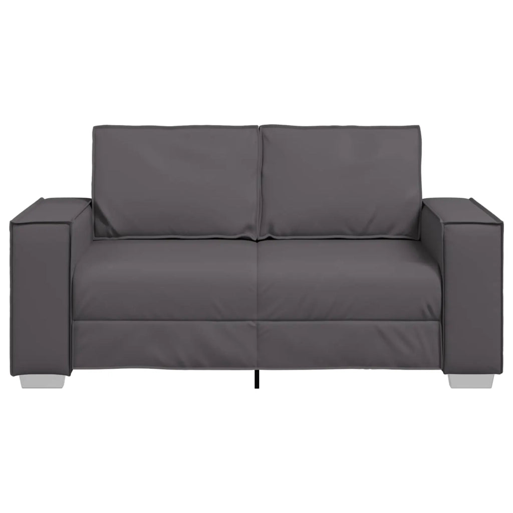 Divano a due posti Grigio 160 cm Pelle Sintetica 4105047