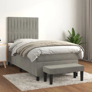 Giroletto a Molle con Materasso-Struttura Letto Grigio Chiaro 80x200 cm Velluto 508290