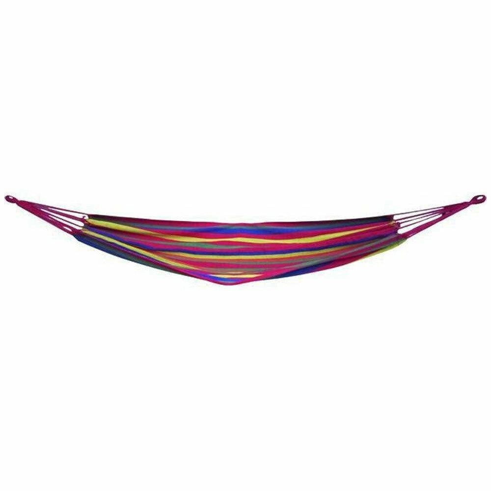 Trade Shop - Amaca Da Giardino Singola In Tessuto Cotone Relax Campeggio 200x80cm Multicolore -