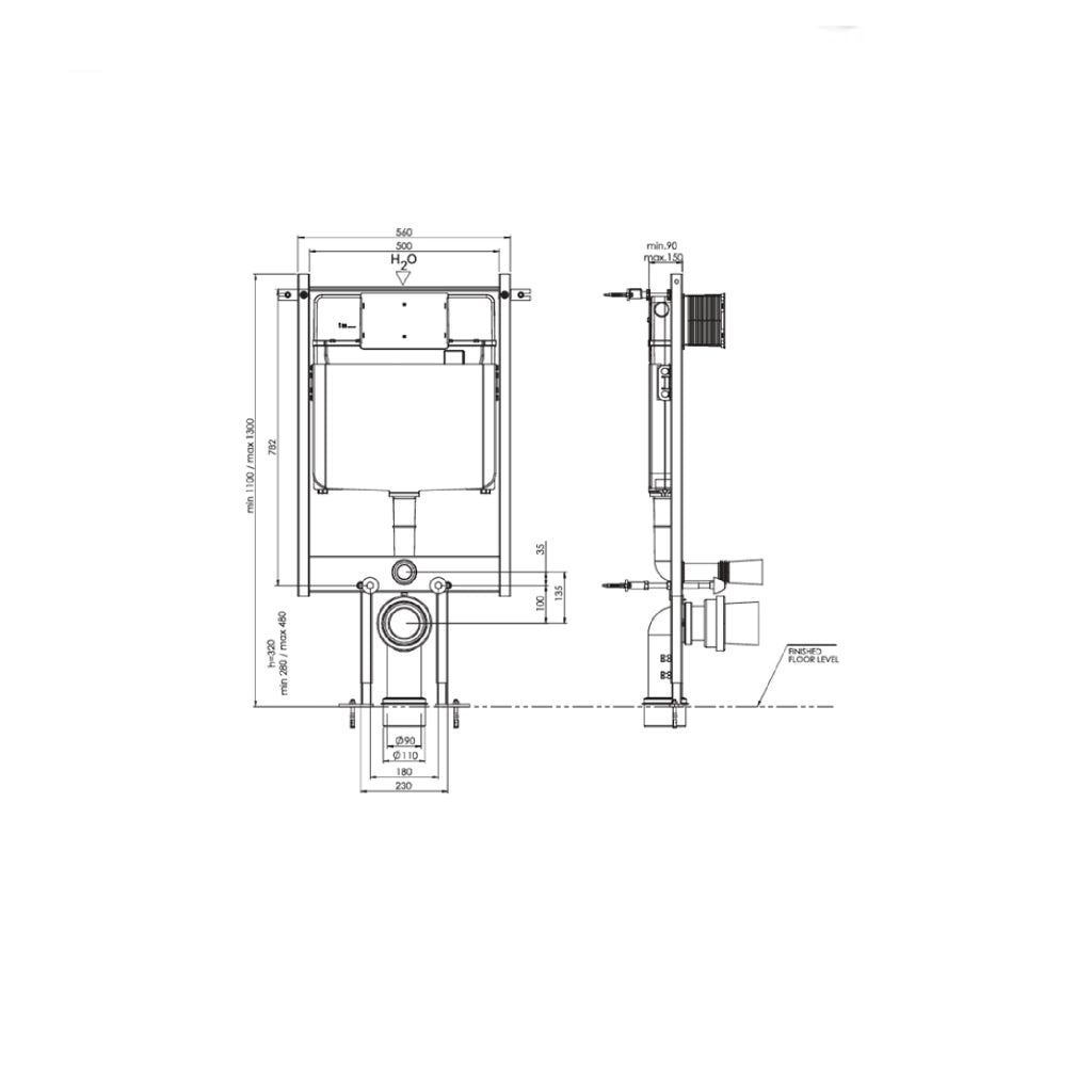 Modulo autoportante per wc sospeso DUPLO WC 199 SCHWAB dimensioni ridotte facile installazione