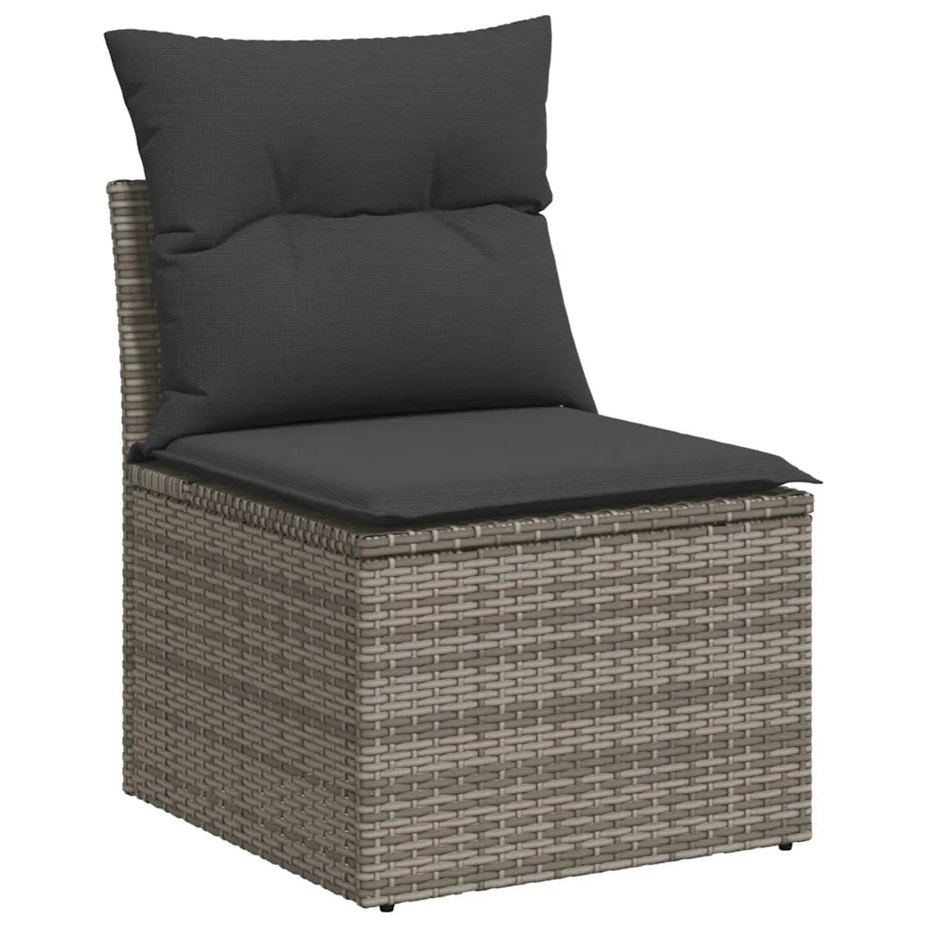 Set Divano da Giardino 9 pz con Cuscini Grigio in Polyrattan 3326691