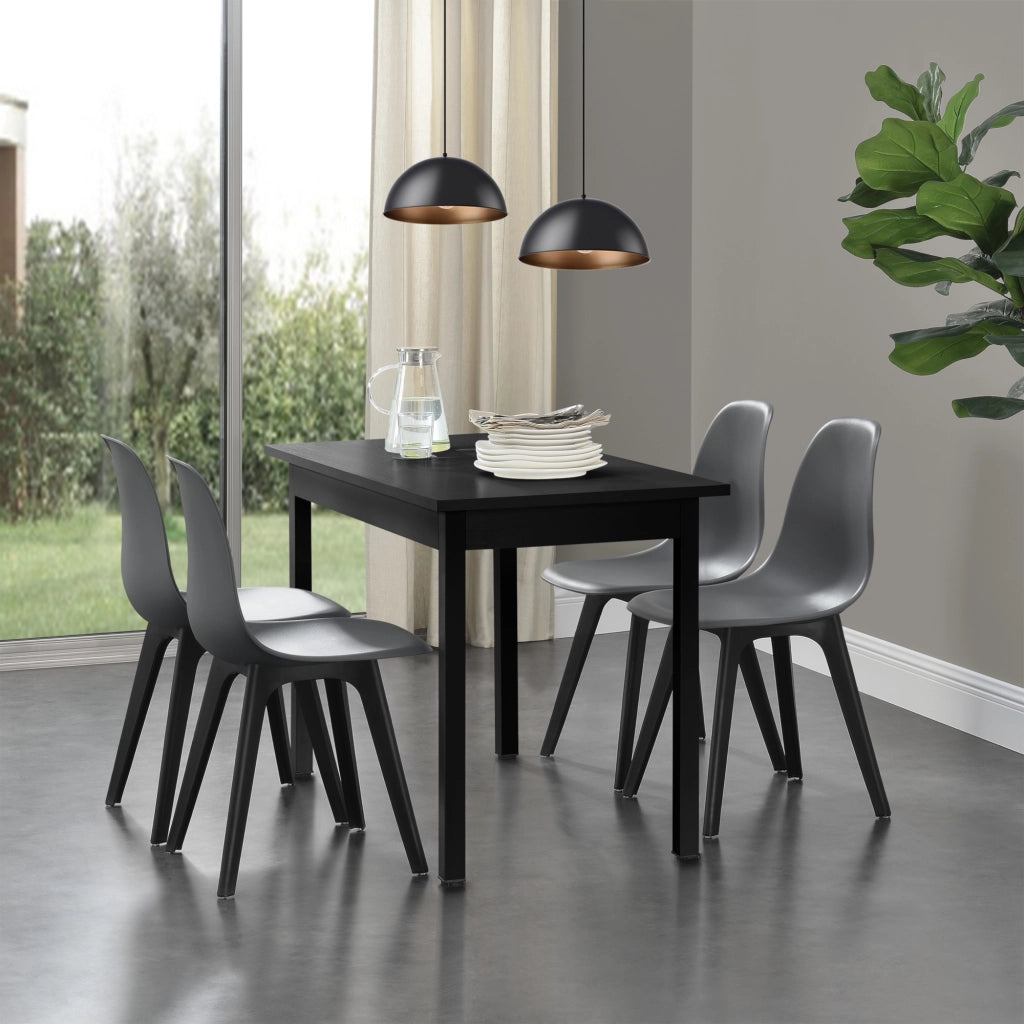 Set Brevik di 2 Sedie da Sala Pranzo in Plastica - Grigio / Nero [en.casa]