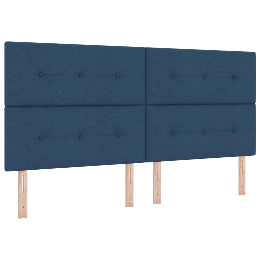 Letto box spring con materasso Blu 200 x 200 cm Tessuto 3455433