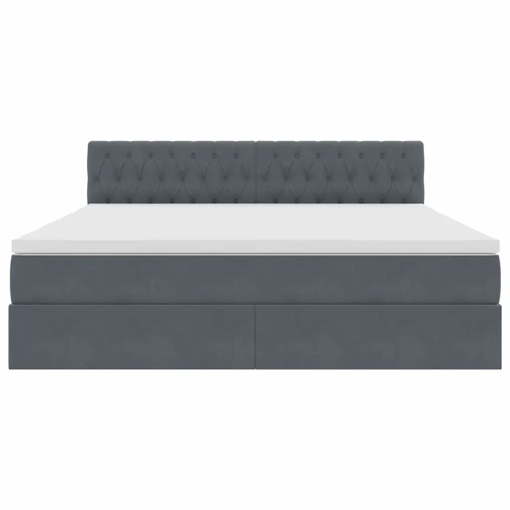 Letto con Contenitore Grigio scuro 160 x 200 cm Velluto