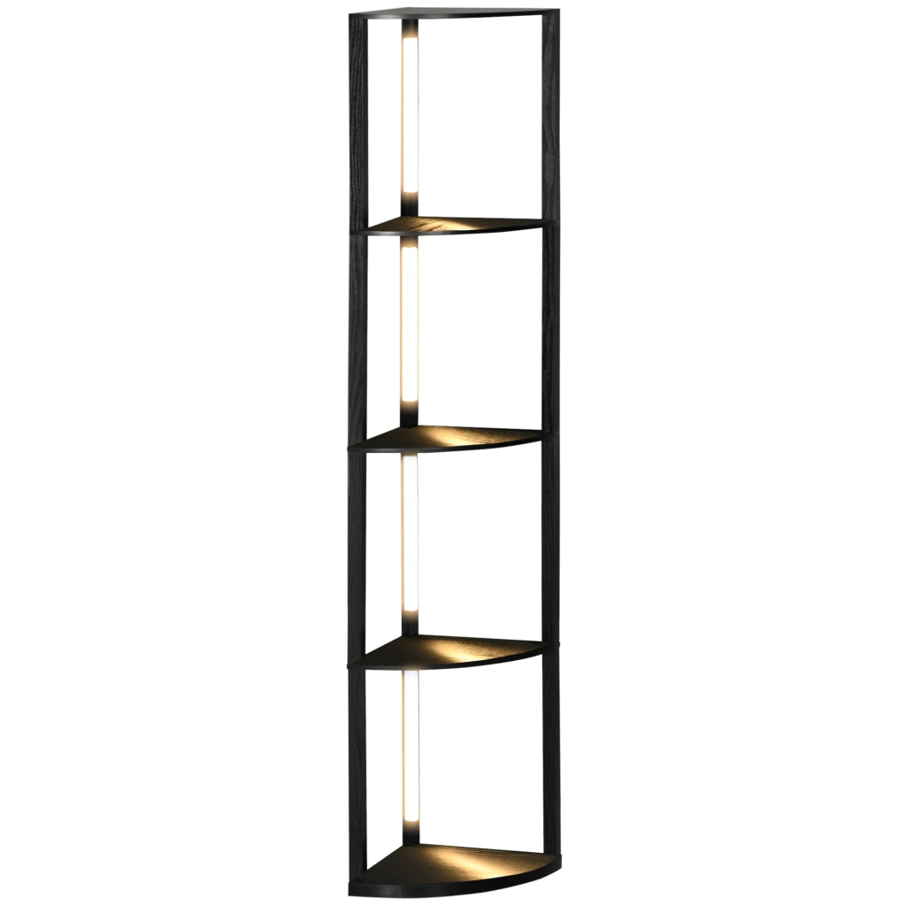 Lampada da Terra ¨C Minimal ¨C Nero, MDF, 41x29.5x163.5 cm