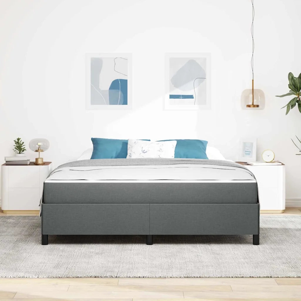 Letto a molle Grigio scuro 180 x 200 cm Tessuto