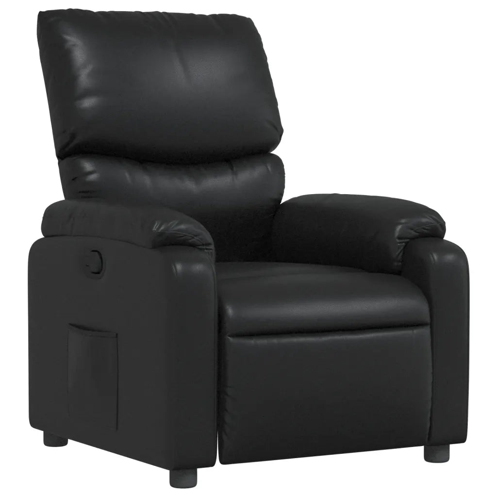Poltrona | Sedia Relax Reclinabile Nera in Similpelle