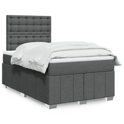 Giroletto a Molle con Materasso Grigio Scuro 120x200 cm Tessuto