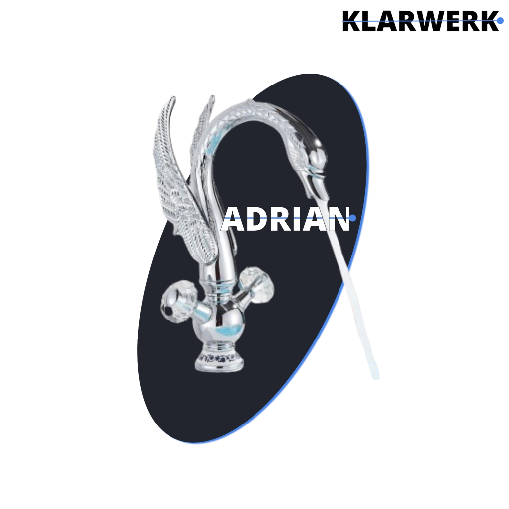 ADRIANO | Rubinetto da bagno grande design in acciaio inossidabile cigno lavabo cromato di lusso | miscelatore alto per lavabo independente
