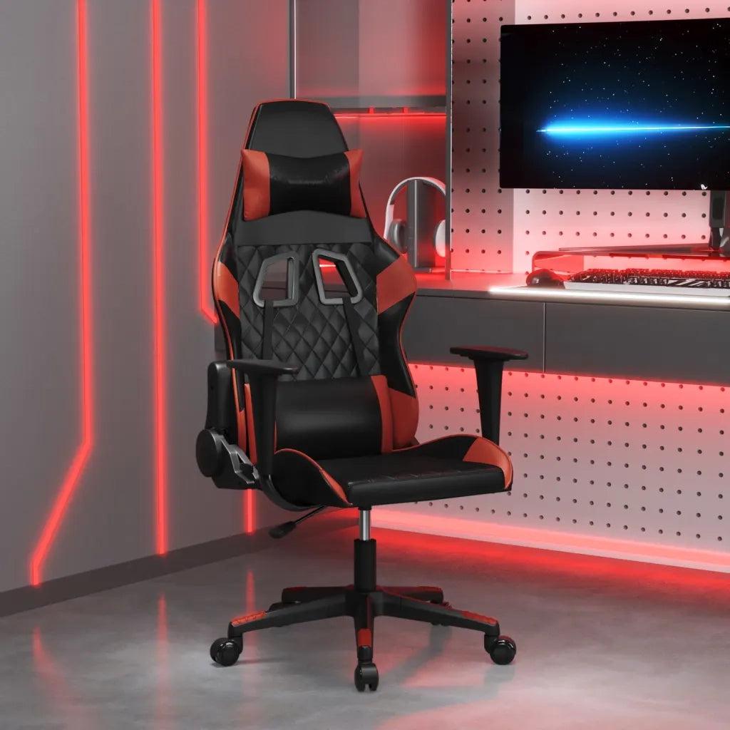Sedia Gaming Nero e Rosso Vino in Similpelle 3143760