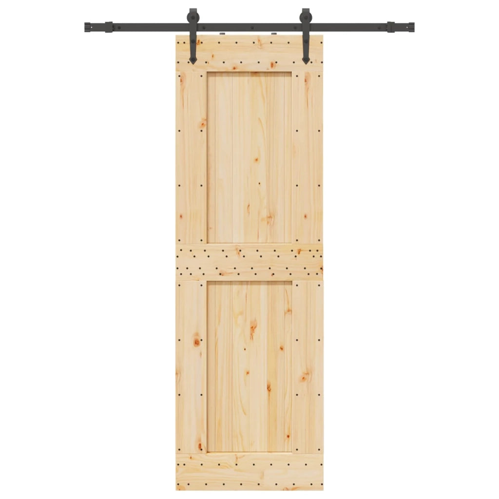 Porta scorrevole NARVIK Naturale e Nero 70 x 210 cm (152,5 cm) 3445335