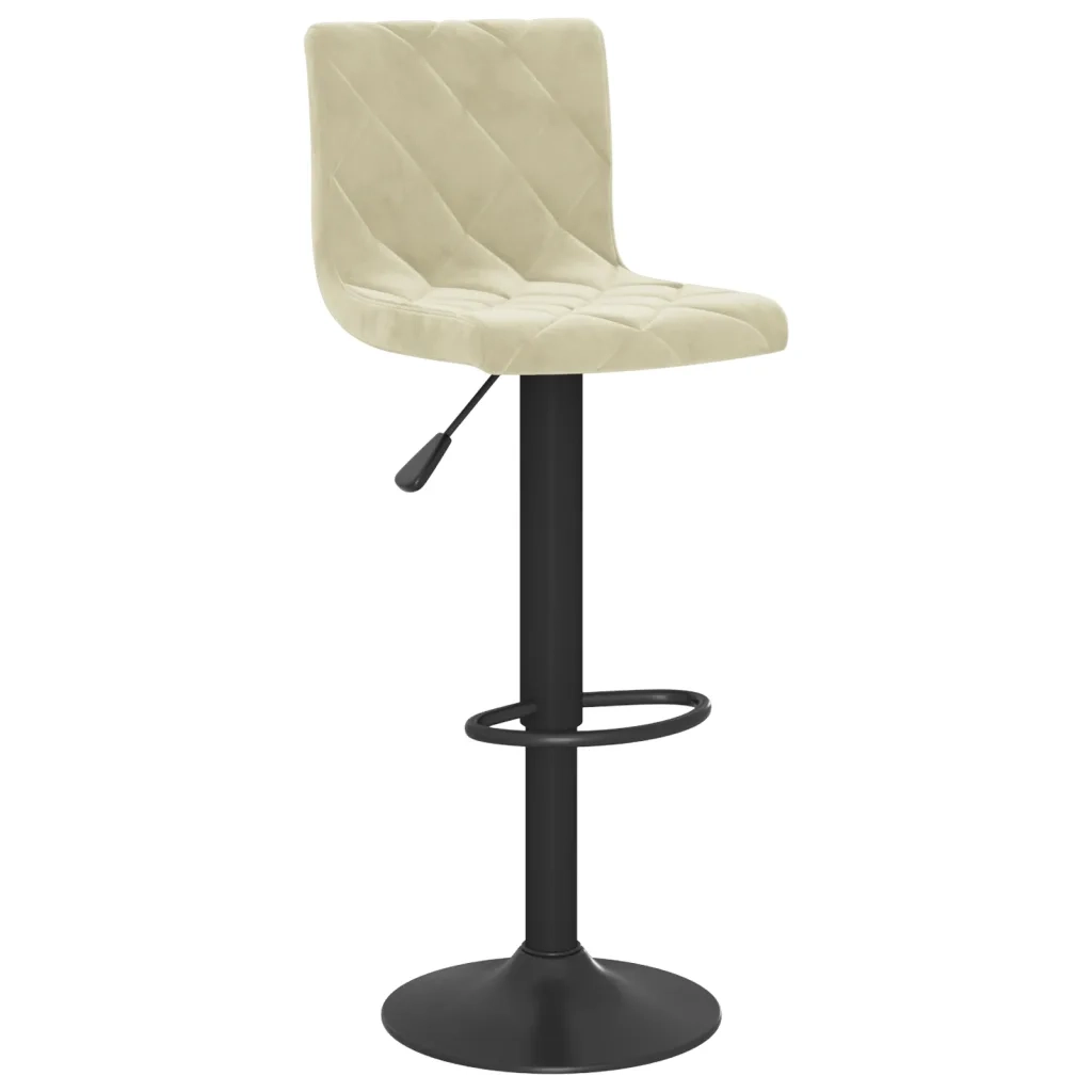 Sedie da Bar 2 pz Crema in Velluto 333730