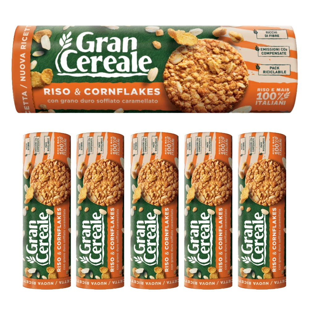 Gran cereale biscotto croccante con riso e cornflakes 6 confezioni da 230 grammi