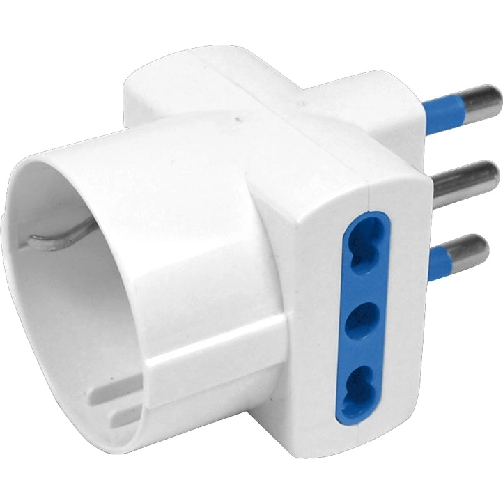 ADATTATORE 3 USCITE 1 SCHUKO 2 BIPASSO E SPINA 16A