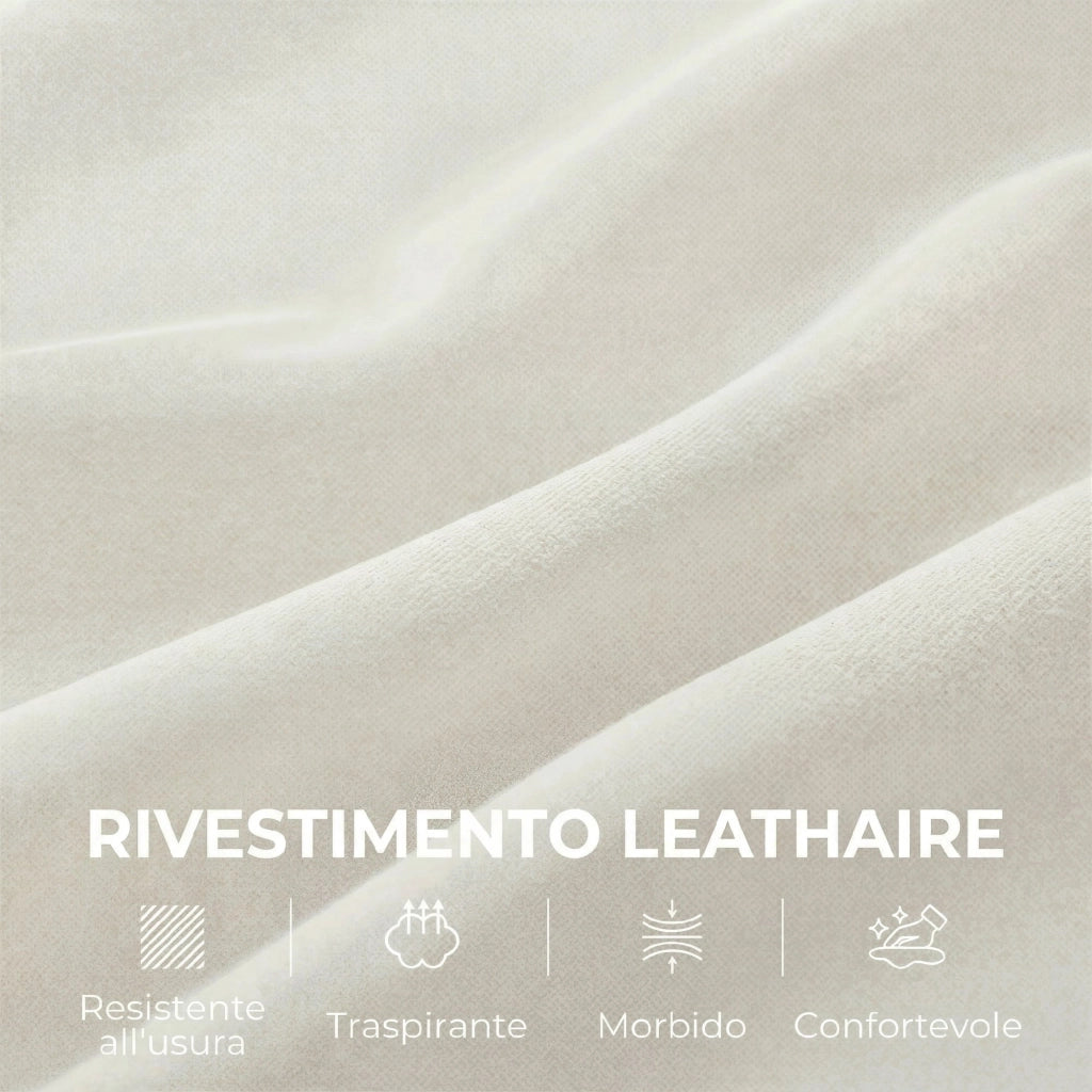 Divano 2 Posti Imbottito in Tessuto ¨C Zephmum ¨C Crema