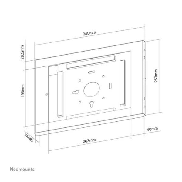 Neomounts wl15-660wh1 supporto a parete per tablet 12.9" - bloccabile