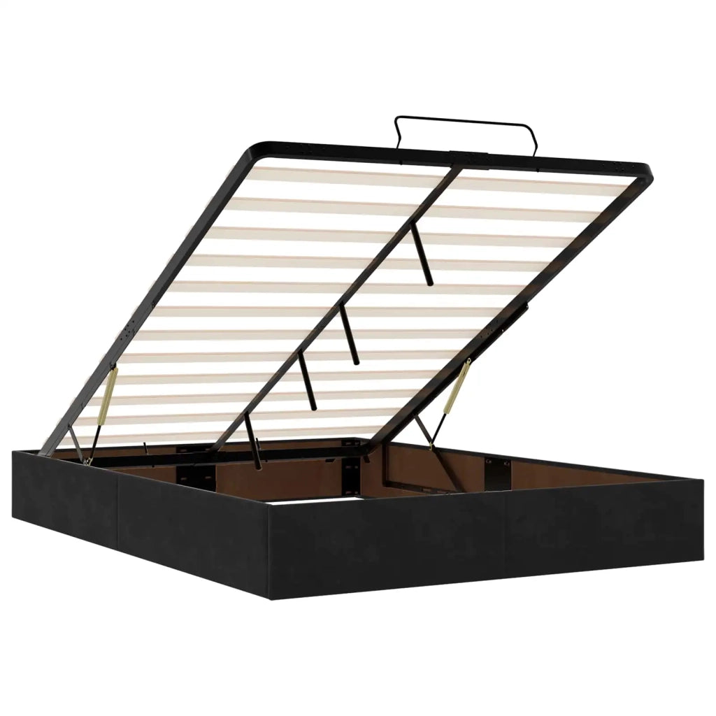 Letto Ottomano con Materasso e LED Nero 140 x 190 cm Velluto 3458303