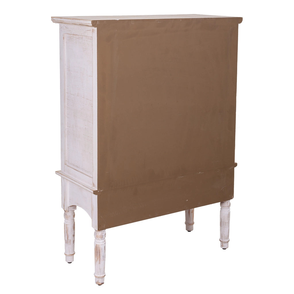 Mobile in legno intagliato bianco 80x36x110h