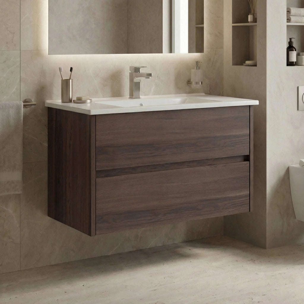 Mobile lavabo "Side 85 v2" - 85 x 45 x 52 cm - Noce scuro