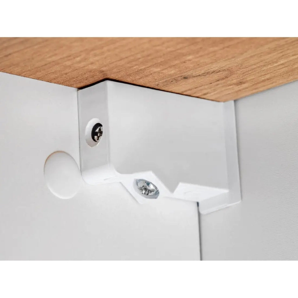 Mobile da bagno ASKA bianco e legno - Modello sospeso con porte