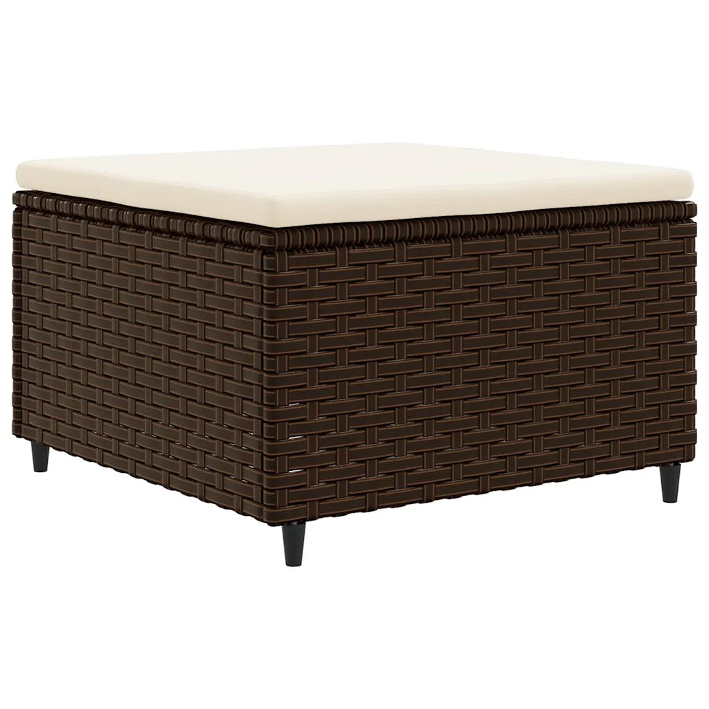 Set Mobili da Giardino 6pz con Cuscini in Polyrattan Marrone