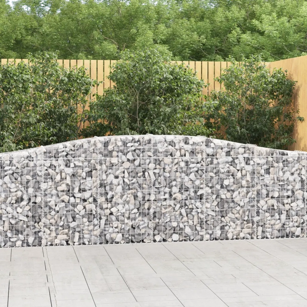 Cesti Gabbioni ad Arco 2 pz 400x30x80/100 cm Ferro Zincato