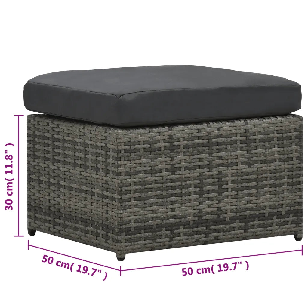 Set Divani da Giardino 4 pz con Cuscini in Polyrattan Antracite 48196