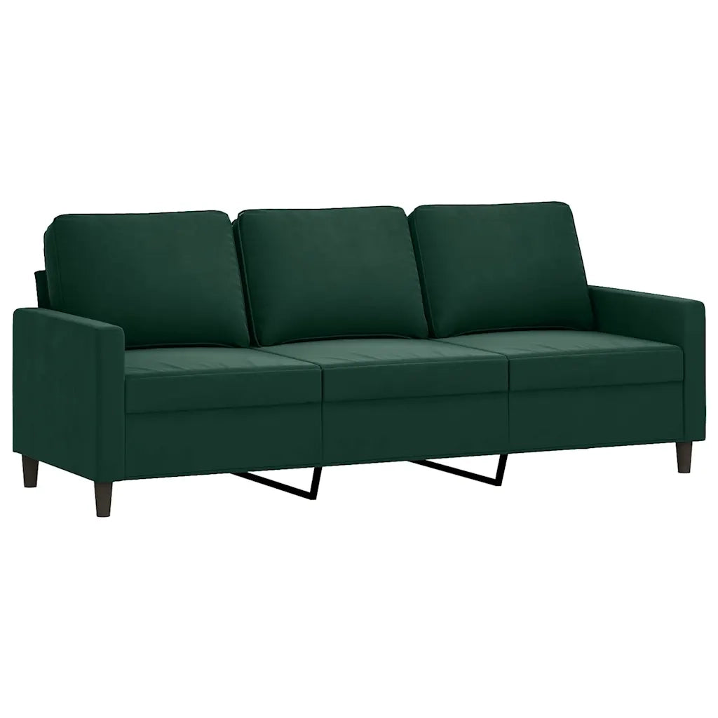 Set di Divani 3 pz con Cuscini Verde scuro in Velluto 3201478