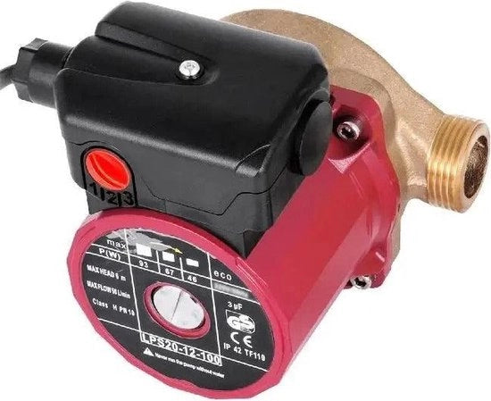 Pompa di circolazione acqua - 50L/min 3 Regolazione velocità - per la circolazione acqua calda - Bagno, Doccia & Giardino - Rosso