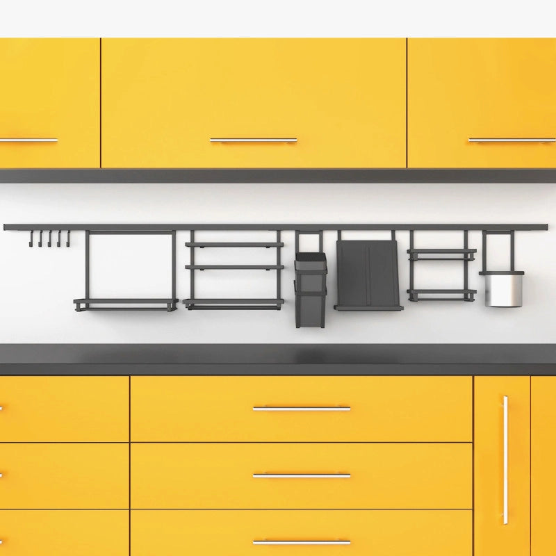 Lotto di 2 Zoccolo da cucina Plasline con accessori, altezza 150 mm, 2 barre lunghezza 2,35 m, Tecnoplastica, Nera
