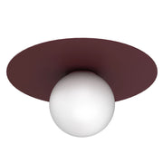 Lampada da soffitto Flat sfera bordeaux bianca E27 Luminex