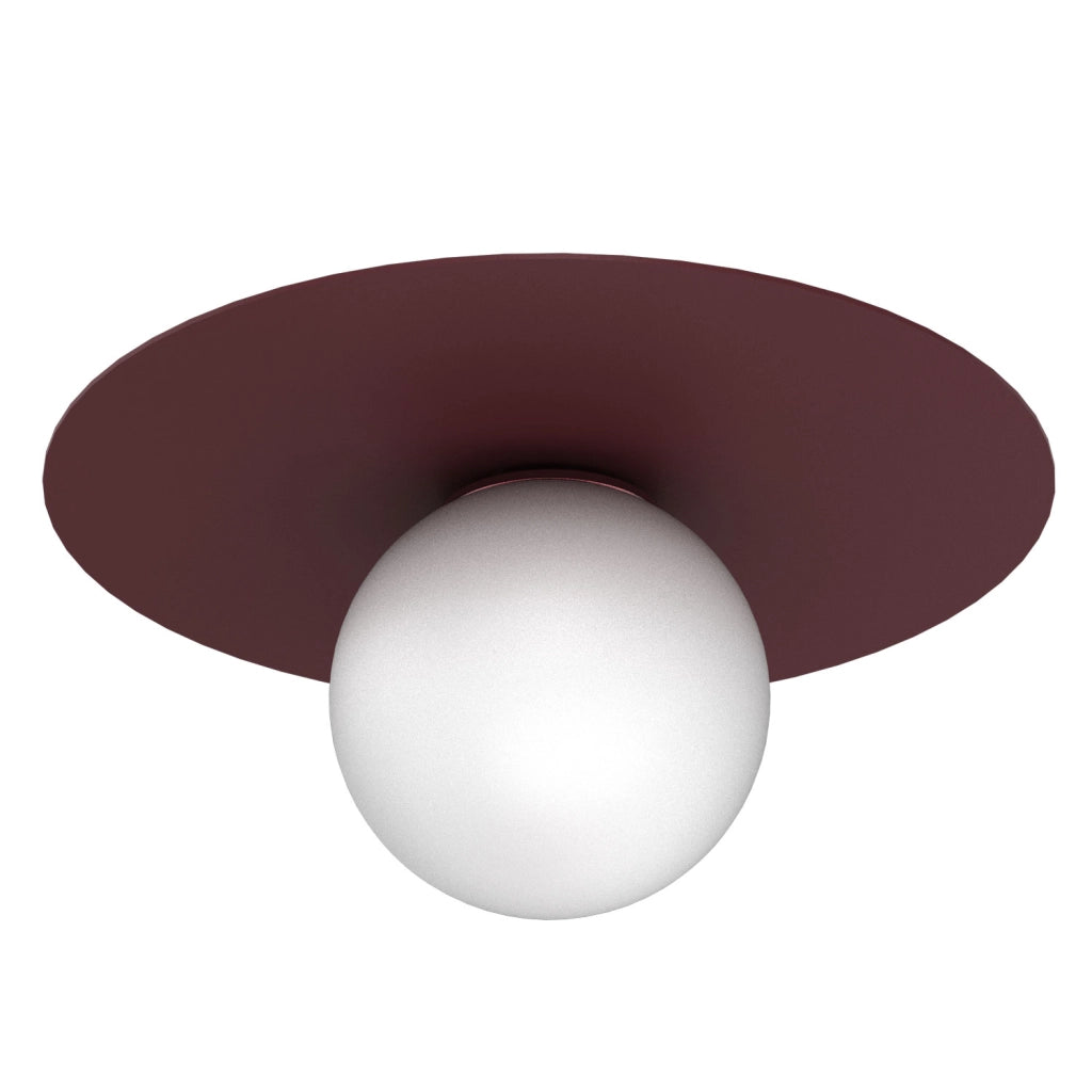 Lampada da soffitto Flat sfera bordeaux bianca E27 Luminex