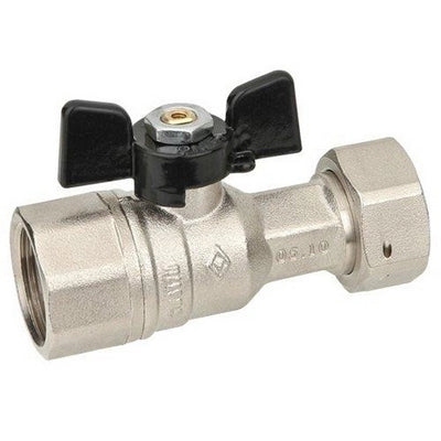VALVOLA A SFERA DIRITTA A PASSAGGIO TOTALE FF DADO MOBILE- 1/2x3/4  DN 15  PN 40- BUGAT- pezzi 1