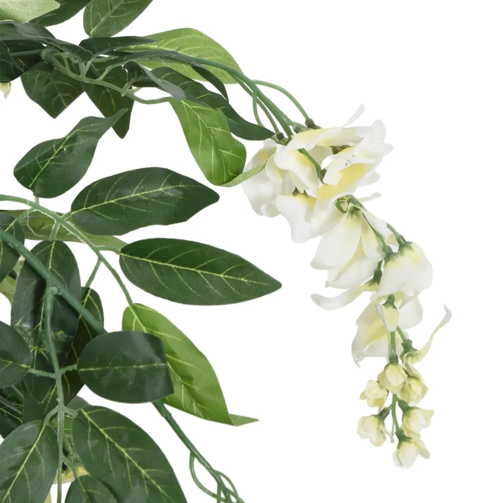 Glicine Artificiale 1470 Foglie 200 cm Verde e Bianco 359010