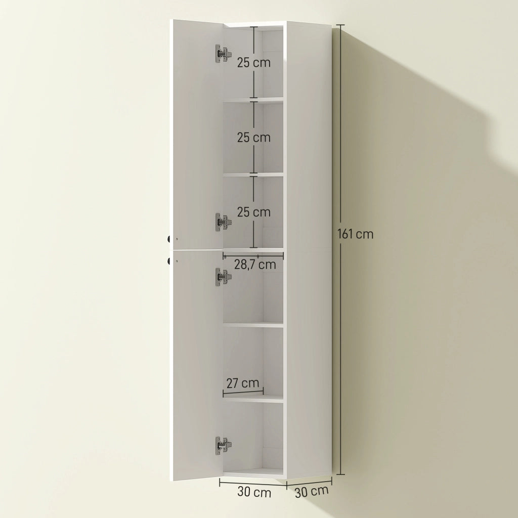 Mobile da bagno a parete ¨C Xylo ¨C bianco MDF 6 ripiani