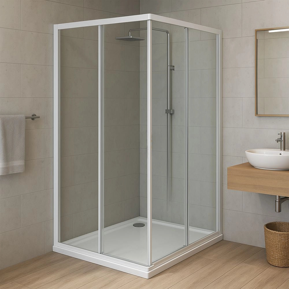 Box cabina doccia angolare con due ante scorrevoli in cristallo temprato trasparente *** misure 66.5-69.5x86.5-89.5xh...