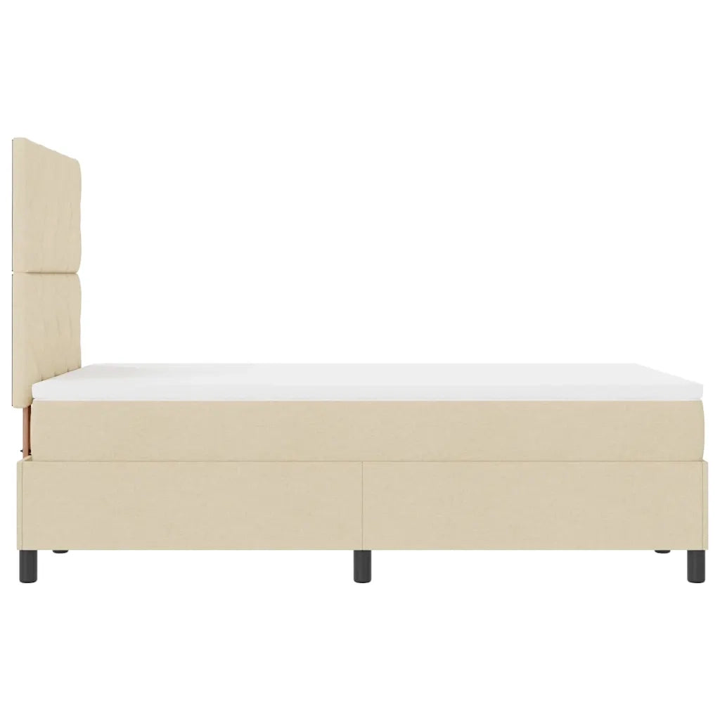 Letto a molle con materasso Crema 120 x 200 cm Tessuto 3339460