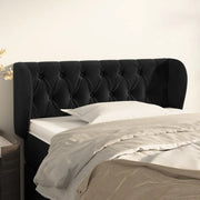 Testiera ad Orecchio-Testata con Orecchie Nera 93x23x78/88 cm in Velluto 462592