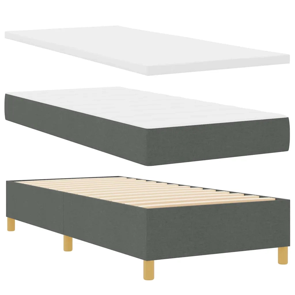 Letto a Sorgente LED Grigio scuro 80 x 200 cm Tessuto