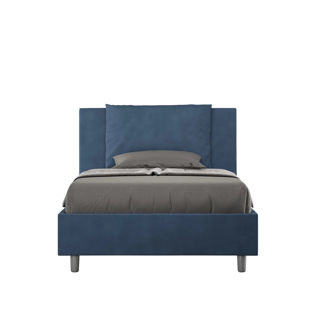Letto 1 Piazza e Mezzo 120x190 cm con Rete e Contenitore Antea Blu