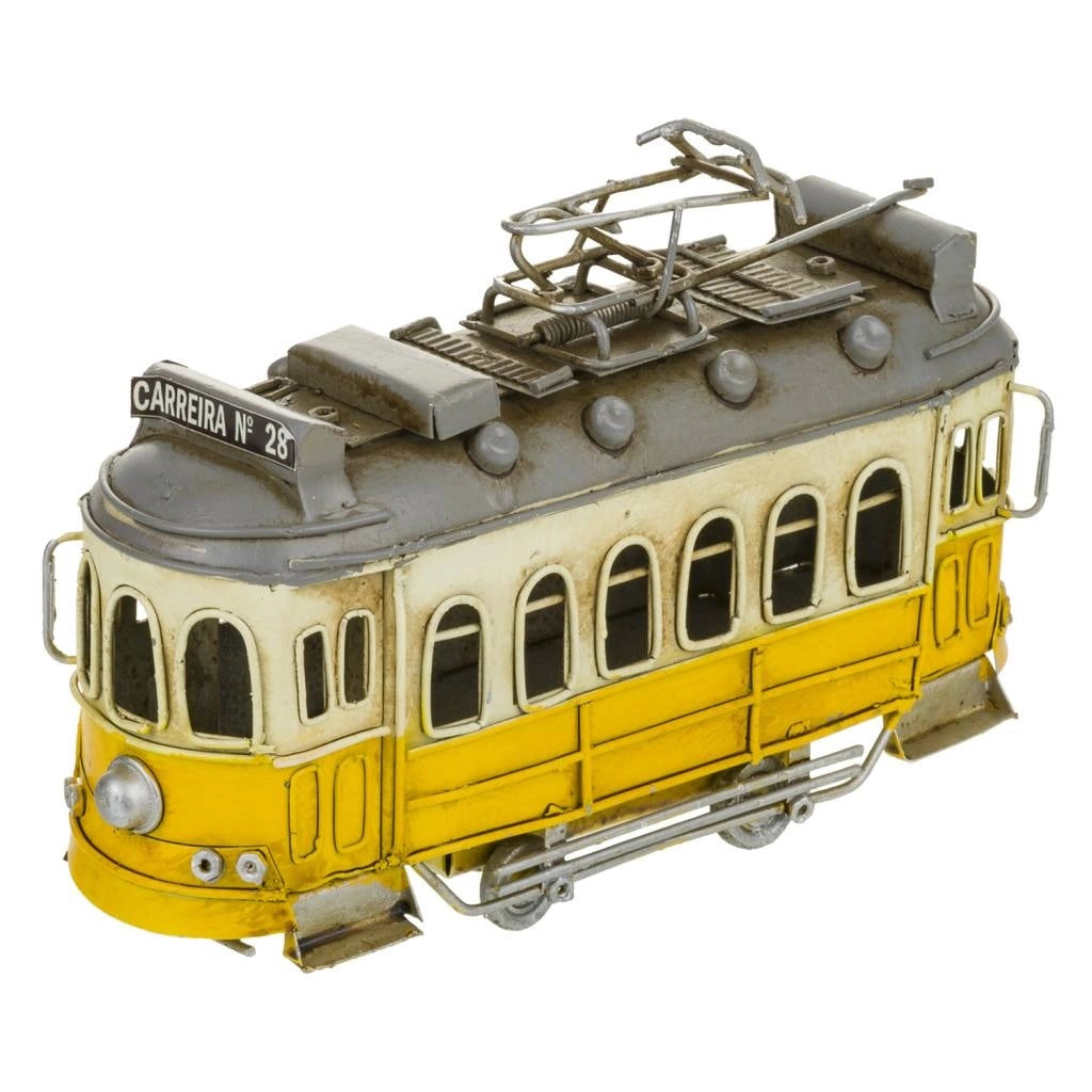 Tram in metallo giallo 16,5x5,2x9,5h