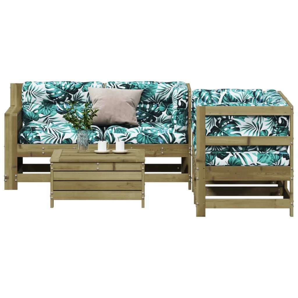 Set Divani da Giardino 5pz con Cuscini Legno Impregnato di Pino 3250819