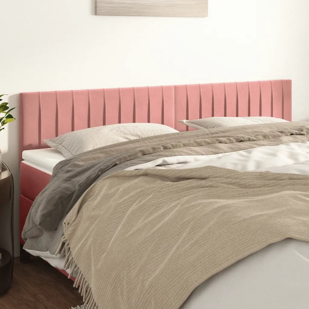 Testiera 2 pz-Set di 2 Testata-Testiera Decorativa Rosa 80x5x78/88 cm in Velluto 849094