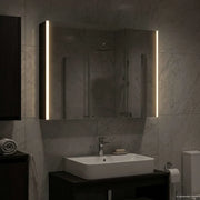Mobiletto per specchio da bagno Rovere Nero 889272