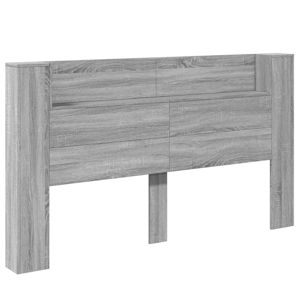 Testata con Mobile e LED Sonoma grigia 180 x 16,5 x 103,5 cm 8006573