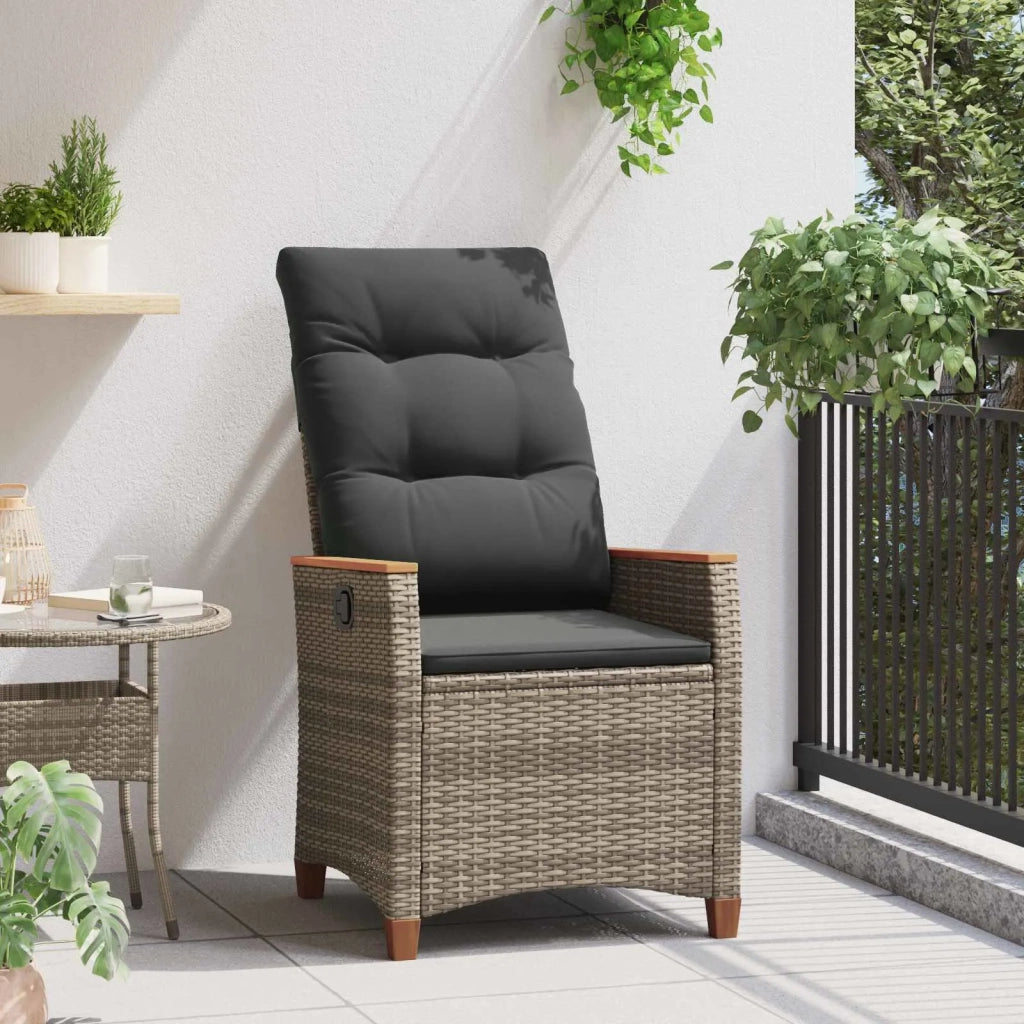 Sedia da giardino reclinabile Grigio e Grigio Scuro polyrattan 42026860