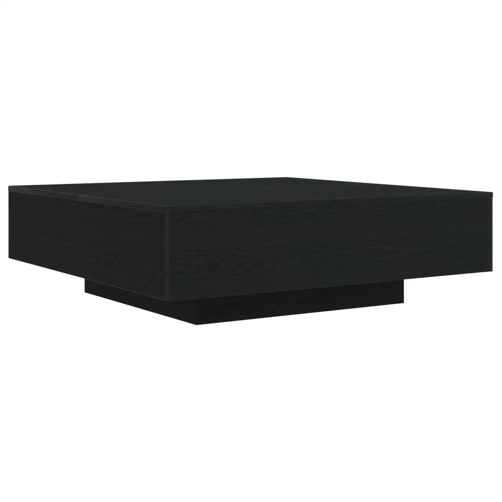Tavolino da caffè con strisce LED Rovere Nero 100 x 100 x 31 cm 863008